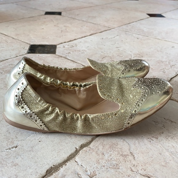 Shimmery gold Prada flats - Picture 1 of 5
